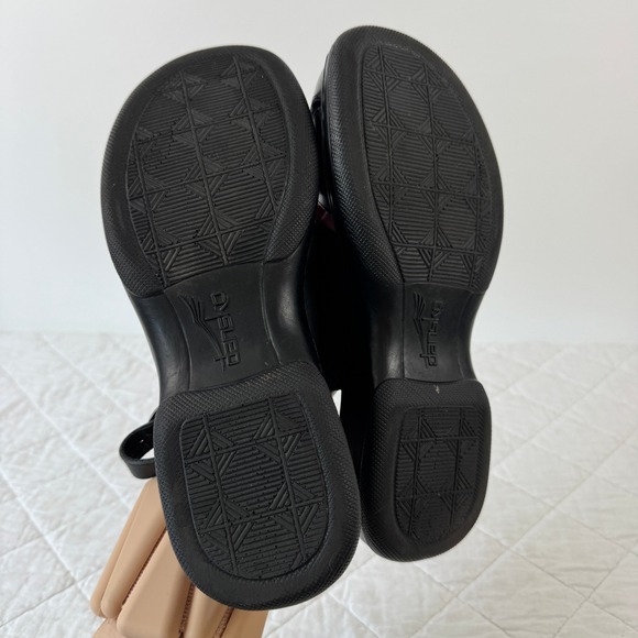 Dansko Black Leather Fisherman Sandals Slingback Platform Clogs Portugal Size 9 - Picture 7 of 10